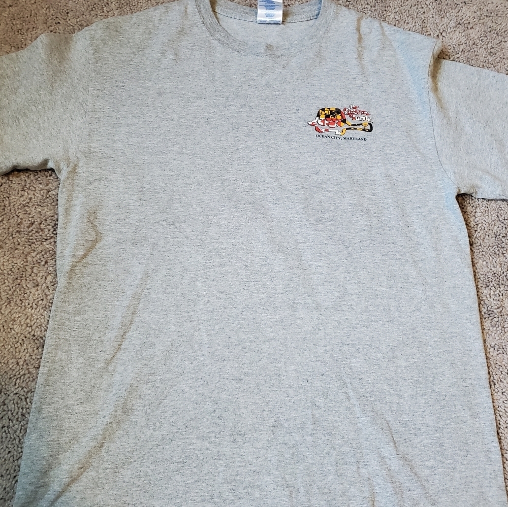 Gildan Ocean City Maryland The Greene Turtle Gray Graphic T-Shirt